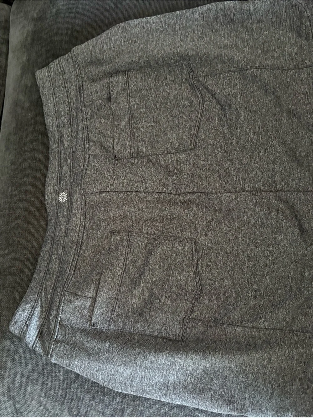 Gray Knit Drawstring Mini Skirt